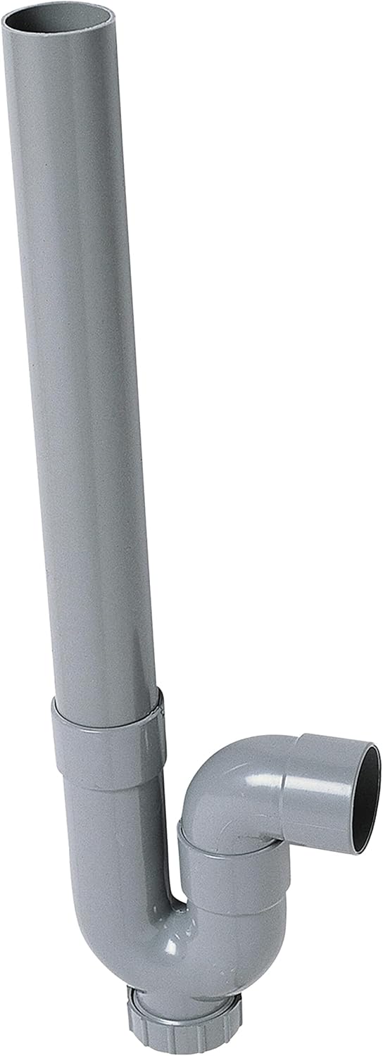 30724286 Siphon pour machine à laver simple entrée avec sortie horizontale, gris