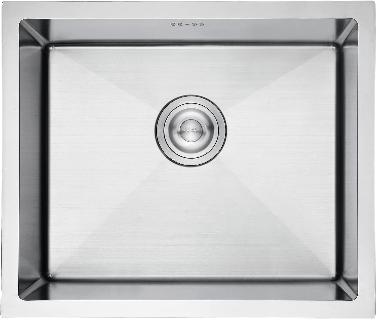 M85043, Evier Cuisine 1 Bac 50 x 43 cm, Evier Inox avec Filtre de Vidange, Evier sous Plan ou Evier à Poser, Argent Acier Inox