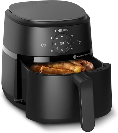 Philips Airfryer série 2000 4.2L - 1500W, Technologie RapidAir, Écran tactile digital, 13 options de cuisson, 9 fonctions préréglées, Jusqu'à 90% de matières grasses en moins, Noir (NA229/00)