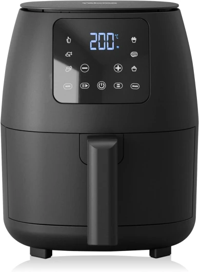 Mini Friteuse à air numérique - Sans huile - 6 programmes de cuisson - Revêtement antiadhésif - Thermostat réglable - 2L - 1500W - FR-9015, Noire