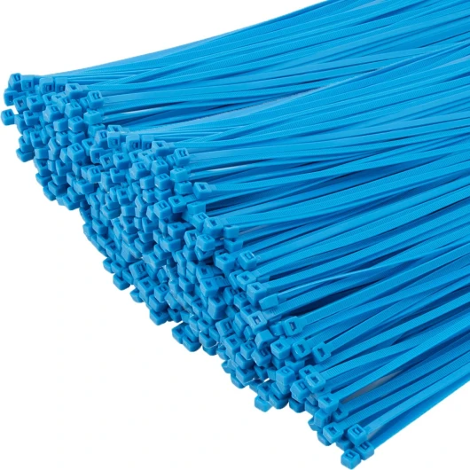 1000 pièces Colliers de Serrage professionnelles, Bleu-300mm x 4.8mm, Autobloquant, Attache Câble Résistant aux UV, Idéale pour l'intérieur et l'extérieur 300mm x 4.8mm Bleu