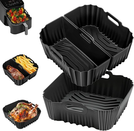 Moule Silicone Air Fryer pour Philips Série 2000 6.2L, 3 pièce Moule Air Fryer pour Philips 6.2L NA230, Réutilisable Plat Airfryer