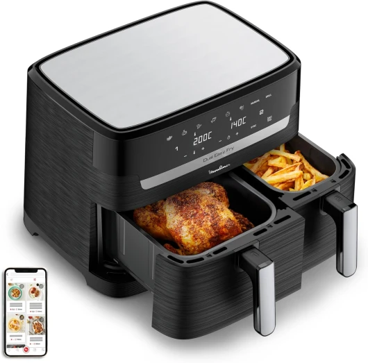 Easy fry Essential inox, 8,3L, Jusqu'à 8 personnes, 7 Programmes intuitifs, Air Fryer, Repas complet, synchronisation, Économie d'énergie, Application dédiée, EZ901820 8,3 L Noir
