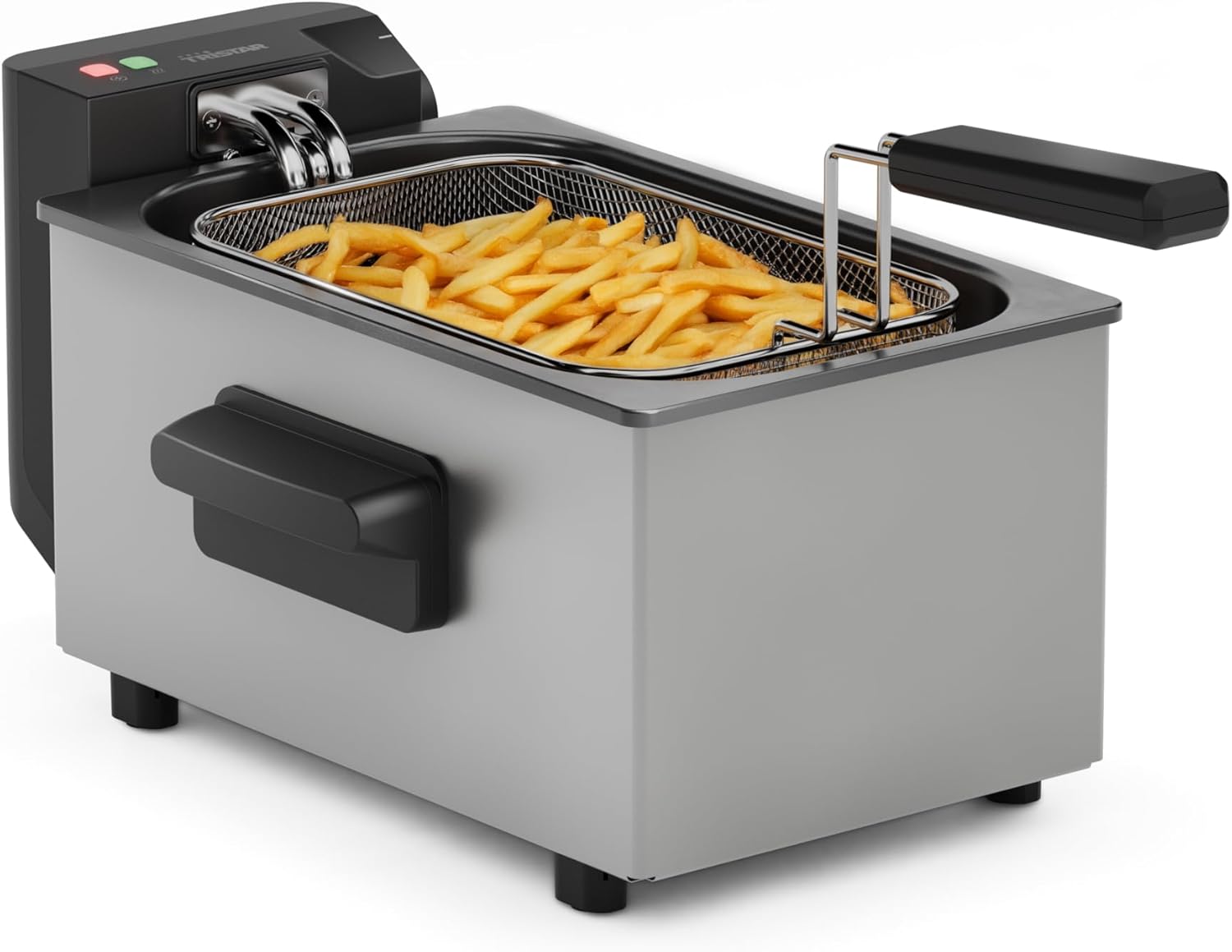 Friteuse, 3L Capacité, 2000W, Technologie Cool Zone, Acier Inoxydable, Thermostat Réglable, Facile à Nettoyer, Pièces Amovibles, FR-9325 Compact Sans fenêtre