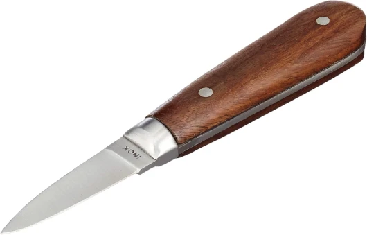 LA BONNE GRAINE - Lancette à huîtres avec manche en bois - Couteau Ouvre Huîtres - Pratique et Résistante - Lame en inox - Marque Française, marron