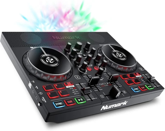 Party Mix Live Platine DJ avec Enceintes Intégrées, Jeux de Lumière LED, Table de Mixage, avec Serato DJ Lite Party Mix Live - Noir