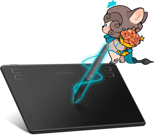 HS64 Tablette Graphique Numériques, Support Android, OSU, Tablette de Dessin de 6,3x4 Pouces avec 4 clés Express, Stylet sans Batterie 8192, Idéal pour Débutant et Joue OSU 6.3 x 4 Pouces Noir