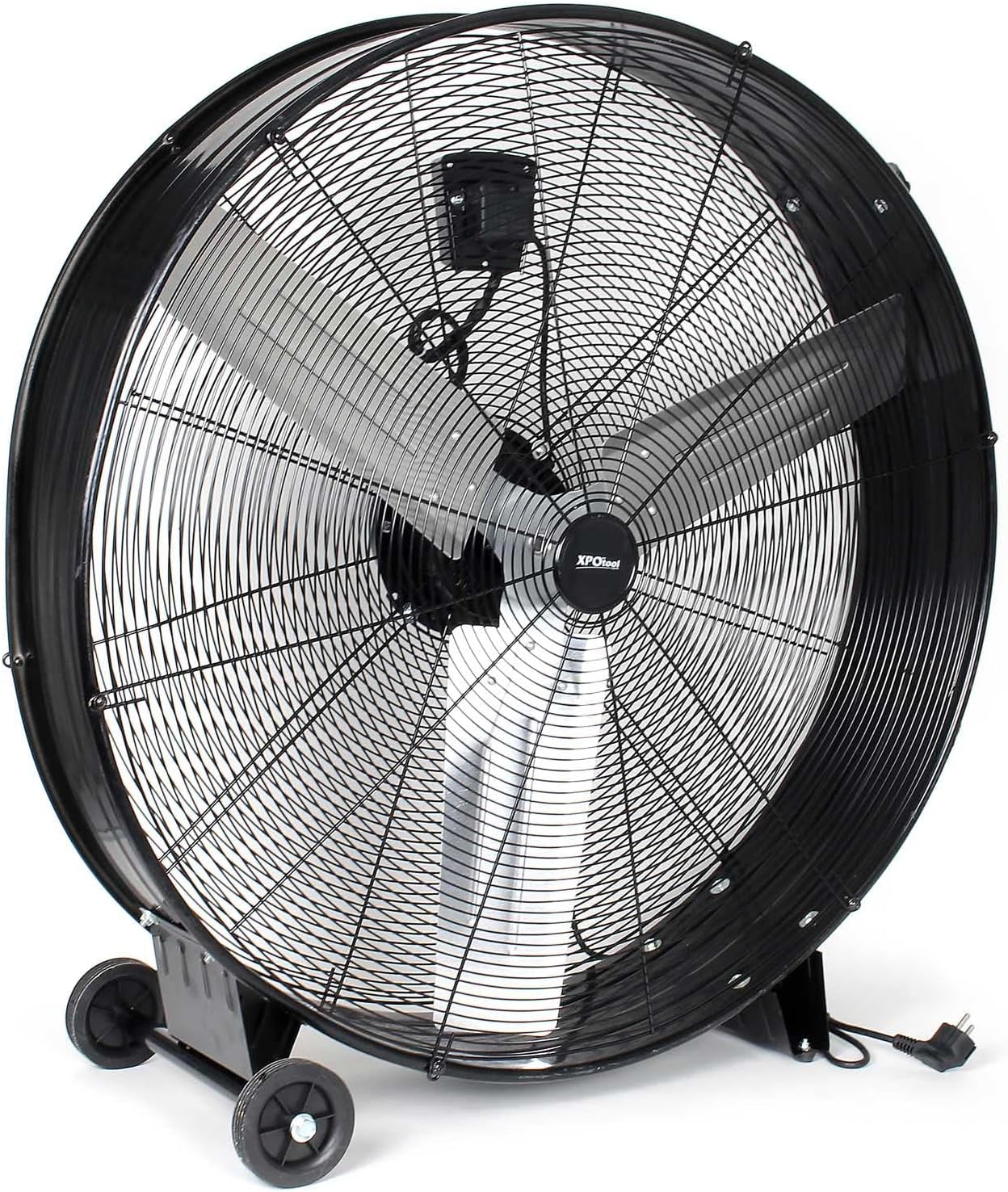 Ventilateur à tambour de sol 90cm 360W Ventilateur sol Câble 3 Réglage de vitesse Brasseur refroidisseur d’air Souffleur Appareil de rafraîchissement Circulation d'air 90 cm