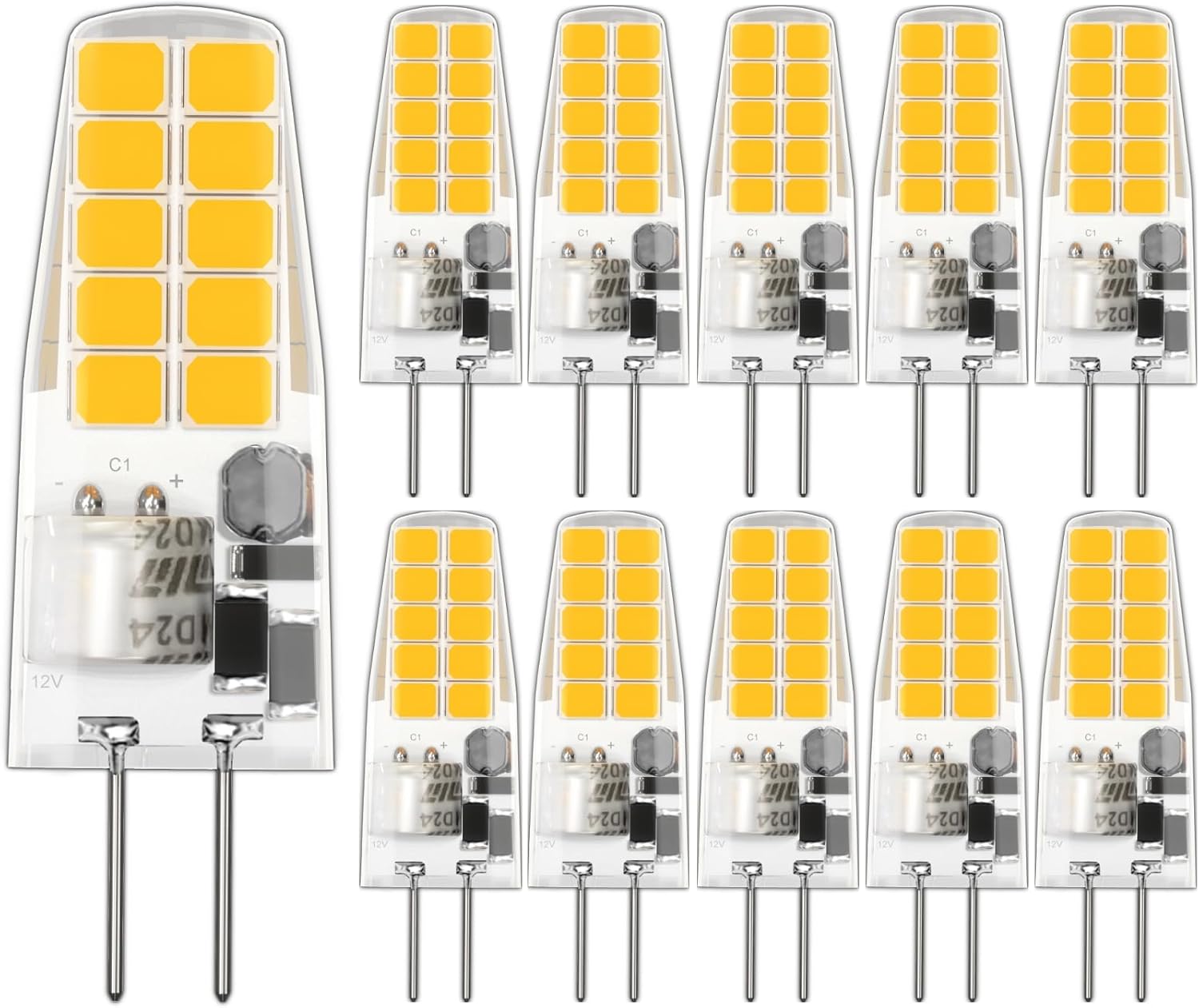 Ampoule G4 LED Blanc Neutre 4000K, Ampoule LED G4 12V 2W Equivalent 20W Halogène ampoule g4, 200LM, Sans Scintillement, Non-Dimmable, Led 12V pour Chambre Salon Cuisine Jardin, Lot de 10