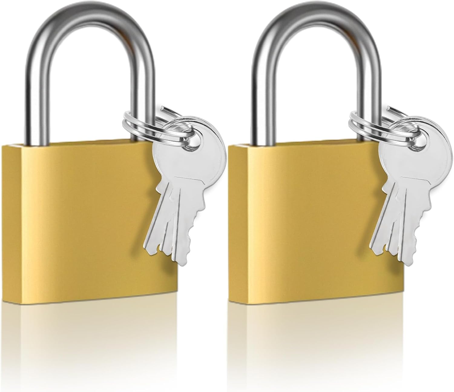Cieex Cadenas Clé 2 Petits Cadenas Casier 51 x 30 x 12,8mm Étanche Cadenas de Sécurité pour Sacs de Voyage, Valise, Armoires, Casiers