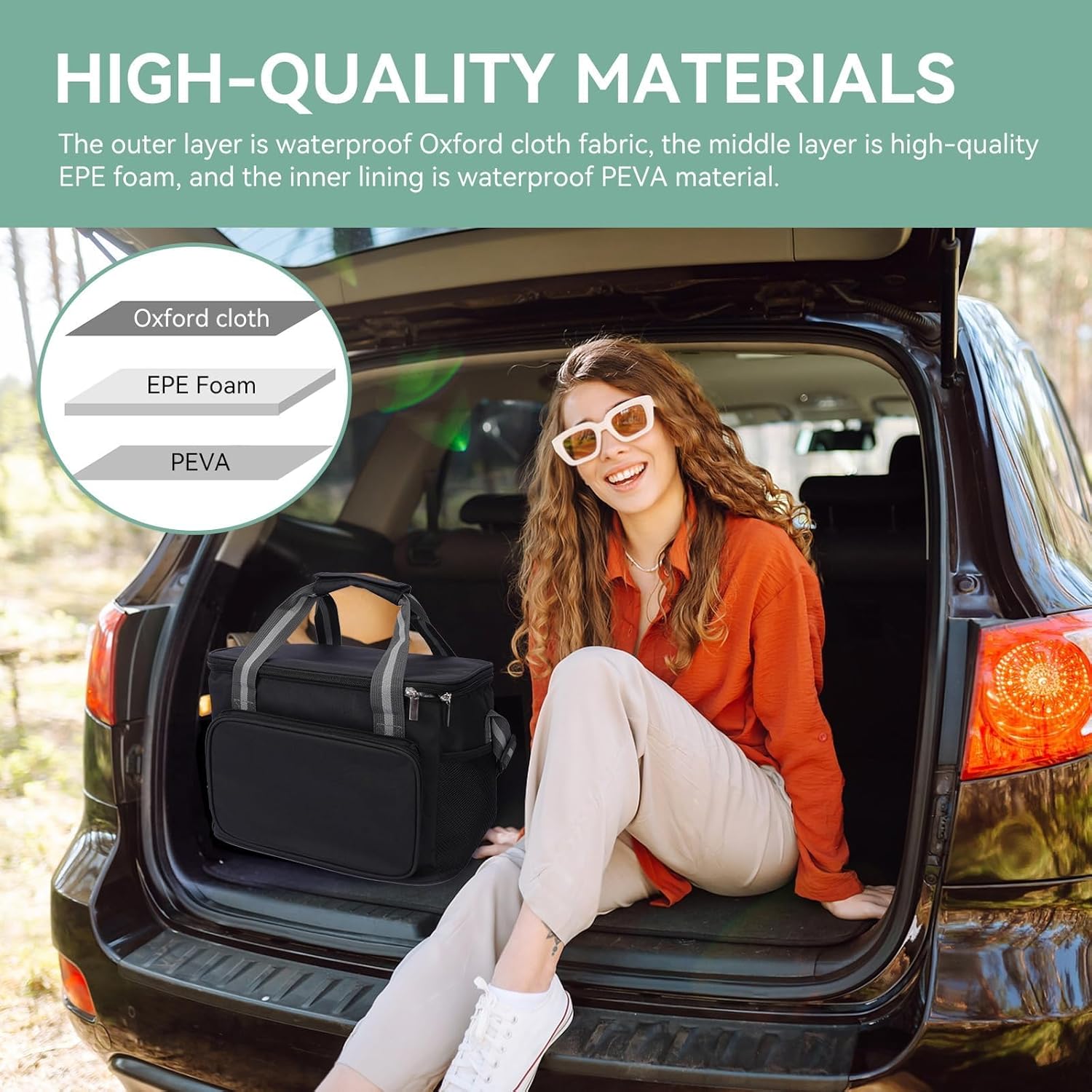 KIMIGO Sac Isotherme Repas 15L,Sac à Déjeuner Pique-Nique,Sacs Isotherme Réutilisable Imperméable,Lunch Bag Isothermes Pliable,Sacs à Lunch Isolé Pliable pour Homme Femme École Bureau Pique-Nique