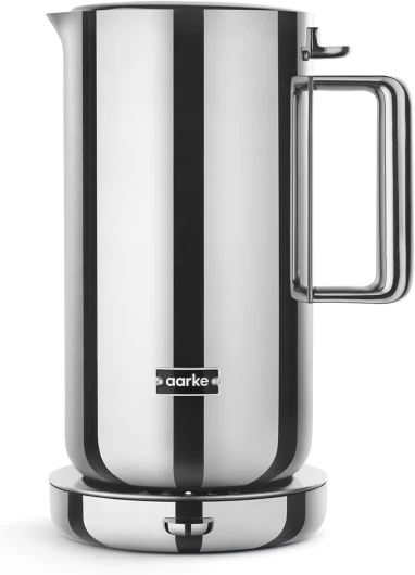 Bouilloire Aarke en acier inoxydable avec réglages de température multiples, base pivotante à 360°, fonctionnement silencieux et bec anti-goutte, capacité de 1,2 litre (Acier)