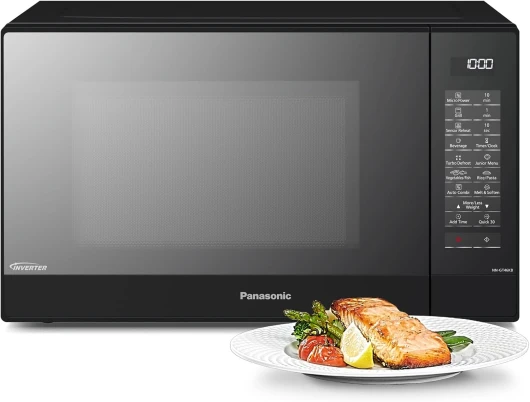 NN-GT46KBSUG Four à Micro-ondes et Gril avec Plateau Tournant, 31 litres, Aacier Inoxydable, 1000 W, GrilL 1100 W, 24 Programmes Auto, Écran LCD, Capteur Genius, Menu Junior, Noir Noir Gril + Micro-ondes
