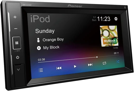 Pioneer DMH-A240BT Mechafree Lecteur multimédia à écran Tactile de 6,2" avec Miroir de Smartphone, Bluetooth, GEQ 13 Bandes, fonctionnalités Audio avancées et qualité Audio Haut de Gamme - Unique