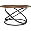Table Basse Calgary, Bois Antique/Noir, 79.5 x 62 cm avec Grande Surface de Travail