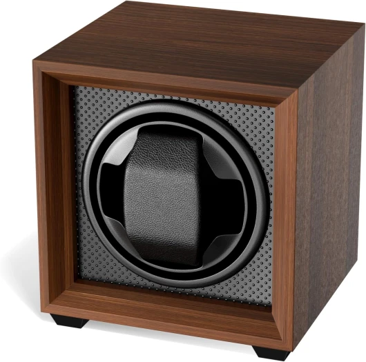 Newaner Remontoir Montre Automatique avec Moteur Silencieux, 2 Modes réglage, carré Couleur Noyer boîte avec Port Charge USB et Mousse à mémoire de Forme, pour remontage mécanique