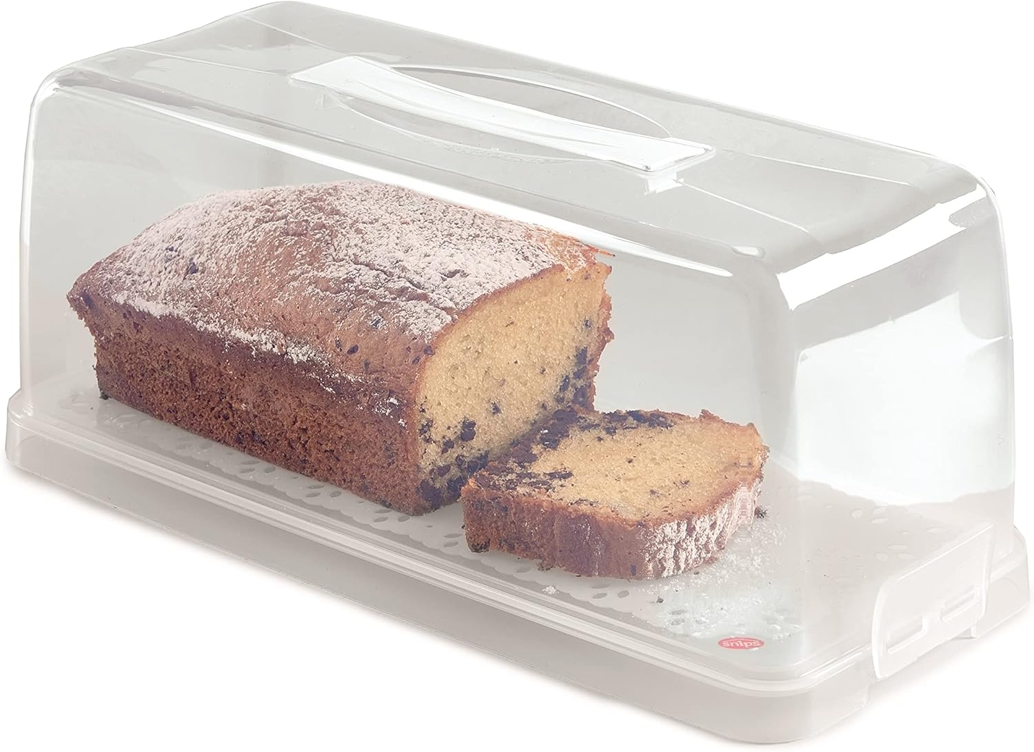 , Porte Plumcake, Récipient Plumcake 2 Fermetures de Sécurité, Boîte De Transport Plumcake 34,4 x 14,8 x 14,2 cm Made in Italy Blanc