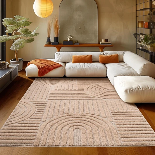 Teppium Tapis Salon Moderne Tapis Chambre Rose 80 x 150 cm - Tapis à Poils Courts, Style scandinave, Conception bohème Moelleux et Doux - Tapis Cuisine Moquette Salle de Sejour 80 x 150 cm (Tapis) Rose