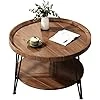 ZOYIZEN Table Ronde avec 2 étages, Table d'appoint en Bois pour Salon, 50 x 60 cm (Ø x H) Bois Hauteur de 60 cm