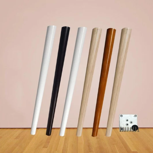 Pieds de rechange en chêne massif pour table centrale et banc - Blanc - 80 cm Blanc 80cm/31.5in