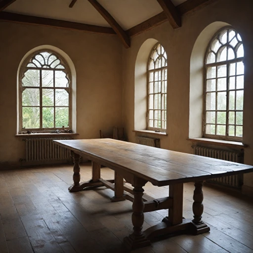 L'élégance intemporelle d'une table monastère en chêne massif