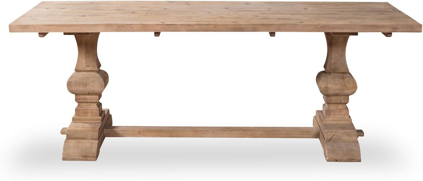 Table en pin Vieilli LUBERON Style monastère Naturel Bois