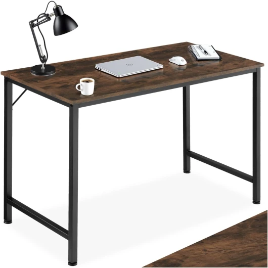 ® Table de Bureau Design Industriel en Bois MDF & Acier Bureau Ergonomique 120x50x75,5cm Bureaux Informatique Bureaux Ordinateur Teletravail - Bois foncé Industriel Rustique 120 cm Industriel Brun Foncé