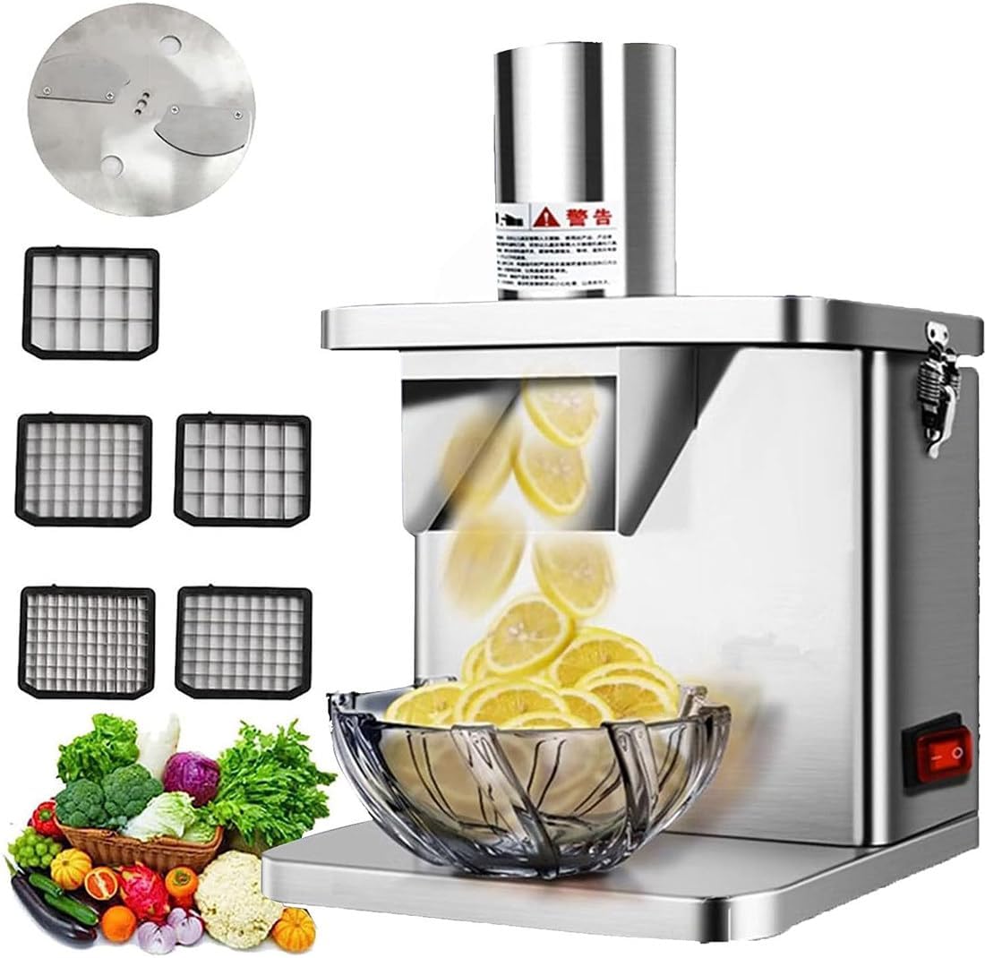 Machine à Découper Les Légumes électrique 250W 6~15Mm Réglable, Trancheuse à Fruits Et Légumes Commerciale En Acier Inoxydable Pour Citron, Pomme De Terre, Oignon, Ail, Etc.
