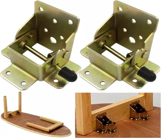 WANLIAN（1 paire）Extension de pied de table pliante autobloquante à 90 degrés, support d'étagère pliable, télescopique, caché, pour bureau, lit, charnières (M1-tui la)