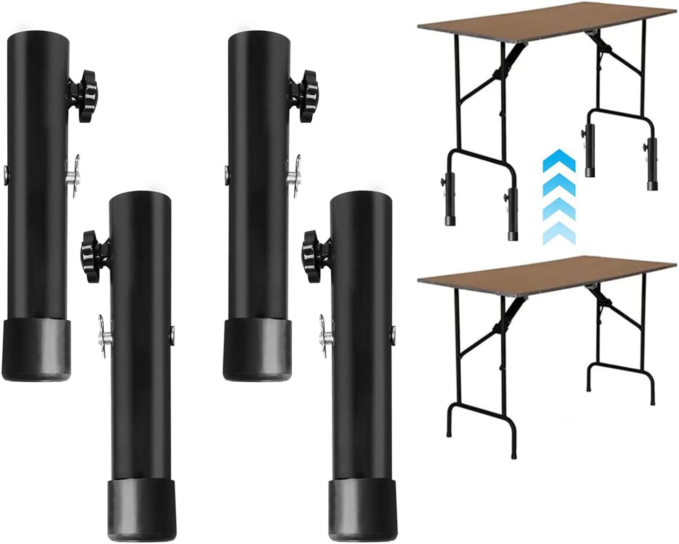 Lot de 4 Extensions de Pieds de Table Pliantes, Rallonge Pied de Table Reglable, Hauteur Metal Extension Pied de Table, Réglable 9.2-13.3cm, Pieds de Meubles pour Meubles/Table/Chaise