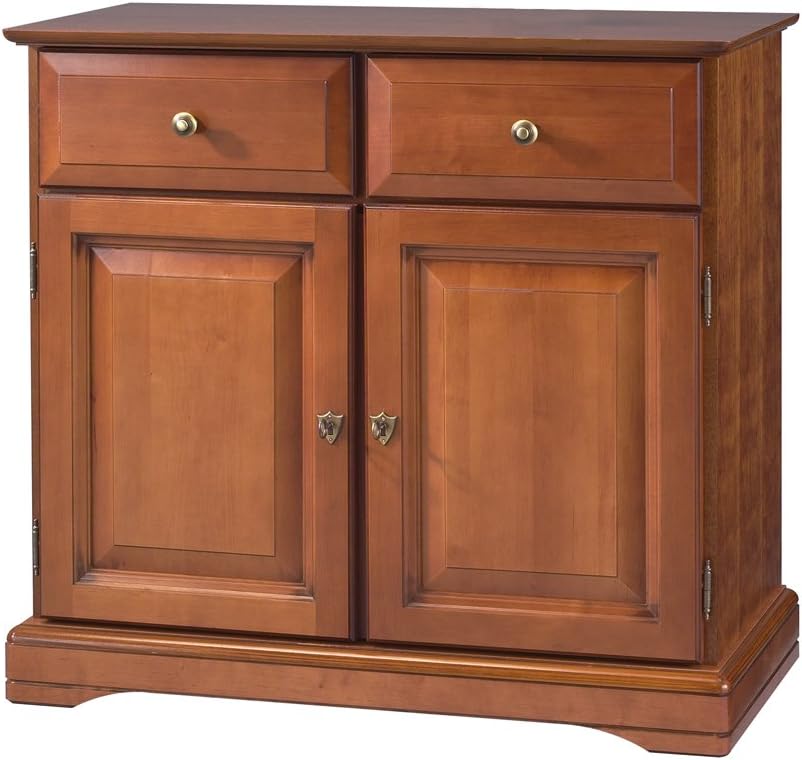 ACTUAL DIFFUSION 6757 Alsace Buffet Bas avec 2 Portes/2 Tiroirs Bois 41 x 82 x 77 cm