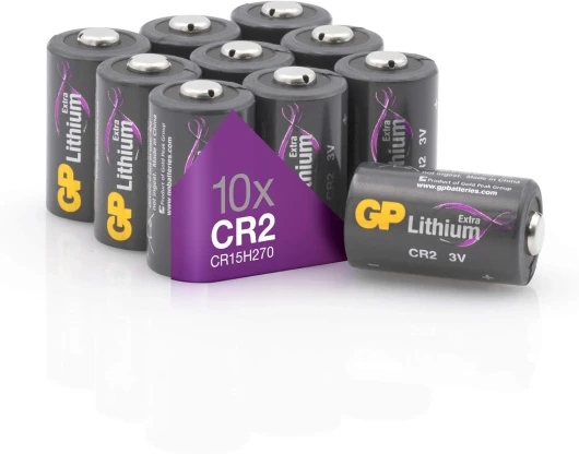 Piles CR2 - Lot de 10 Piles - GP Extra - Batteries CR2 / DLCR2 3V Lithium - Longue durée pour appareils Photo, Lampes de Poche, capteurs et Autres appareils gourmands en énergie CR2 x 10