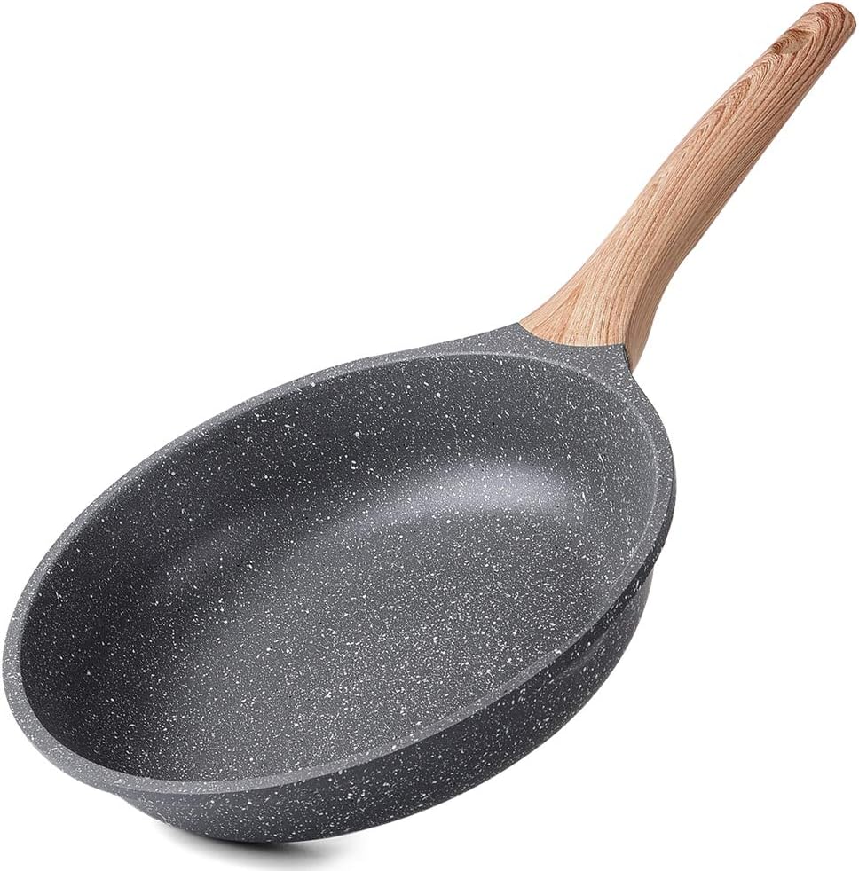 Poêle à Frire Antiadhésive 20CM, Casseroles en Pierre, Revêtement de Granit, Poêle à Omelette Casseroles - (Gris, 20CM) Gris 20CM