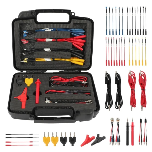 Cable Multimetre, 48 Pièces Contiennent Pinces Crocodiles, Sondes, Prises, Sonde de Test pour Multimètre, 20cm Jumper Wire, 4mm Fiche Banane avec Flexible Câble, Pointe de Touche Multimetre 48pc