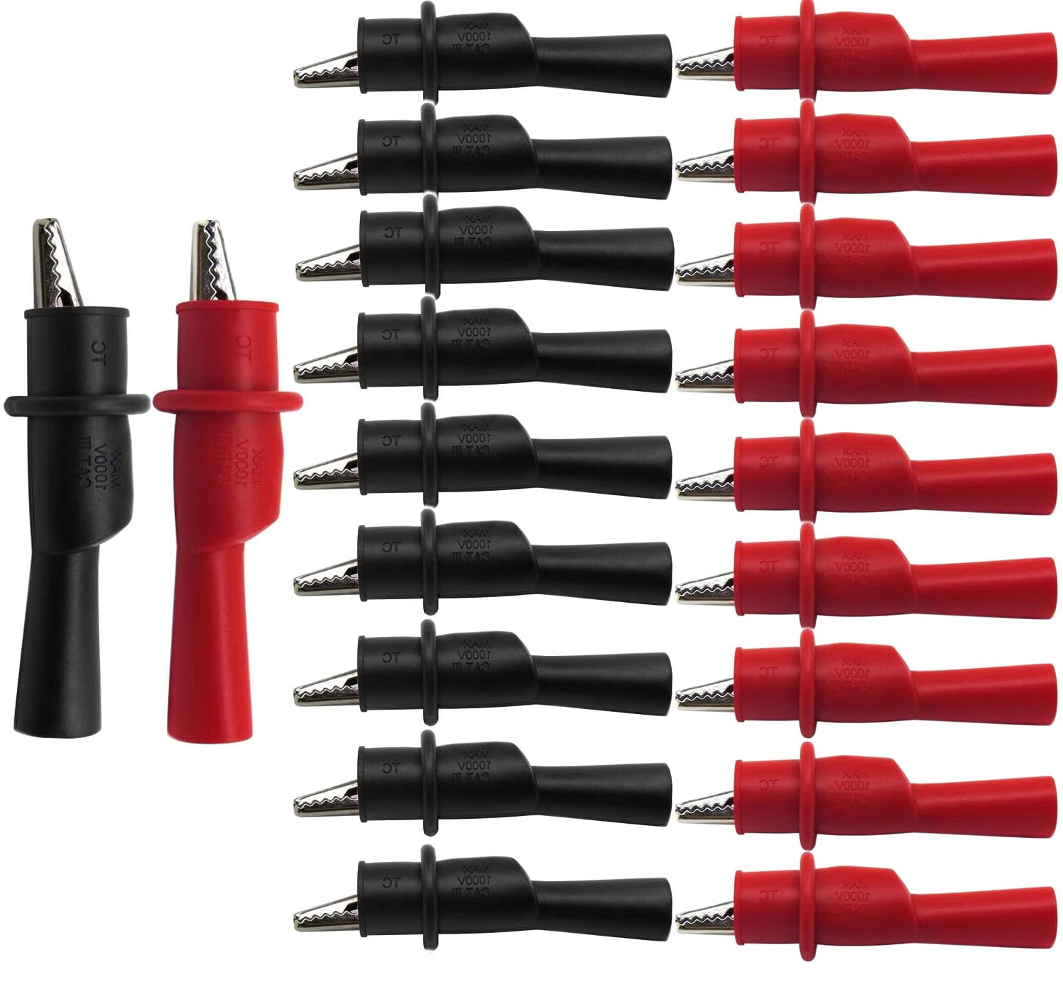 RUNCCI-YUN 20Pcs pince crocodile multimetre,Pince Crocodile en Métal Test Pince Crocodile Test par le Biais du Travail d'électricien, Clip d'isolation en Métal la Batterie Pince Crocodile