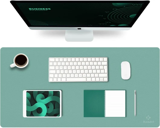 K KNODEL Tapis de Bureau, Tapis Bureau, Tapis Bureau Sous Main 40cm x 80cm, Tapis de Portable, Sous Main Bureau pour Bureau et Maison, Double Face (Vert) Vert 40cm x 80cm
