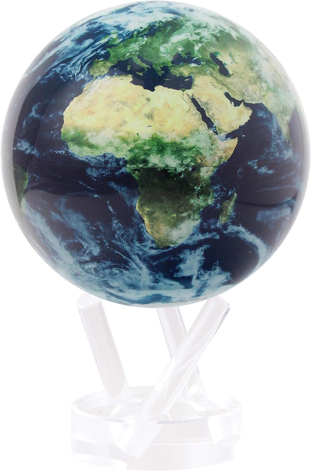 Globe Série Espace extra-atmosphérique Terre avec nuages 6" avec base, globe rotatif à énergie solaire, cadeau unique et décoration de maison ou de bureau pour hommes, femmes, enfants