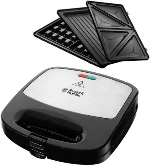 Appareil Croque Monsieur [Multifonction 3 en 1] Fiesta (Gaufrier, Sandwich, Gril, Plaques antiadhésives lavables au lave-vaiselle, extensible : cake pop, mini donut, churros) 24540-56 Appareil Croque Monsieur 3 en 1
