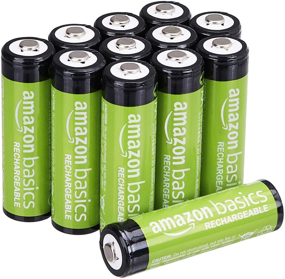 Lot de 12 piles rechargeables AA NiMH performantes, 2 000 mAh, 1,2 V, rechargeables 1 000 fois, préchargées Lot de 12 AA