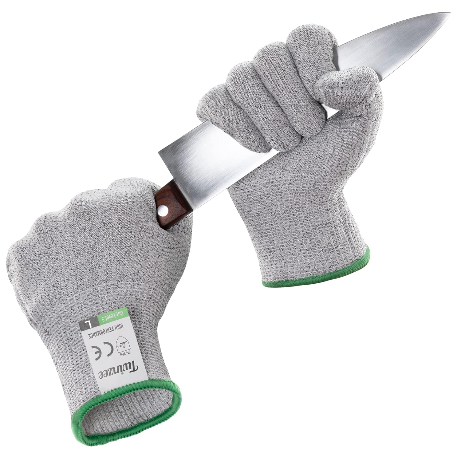 Paire de Gants Anti Coupure - Protection de Niveau 5 - Protection Contre les Coupures du Quotidien (cuisine, bricolage) - Taille L L 1 paire - Protection anti-coupure niveau E