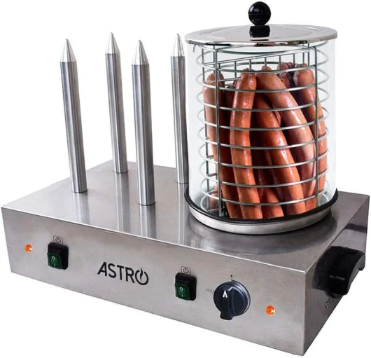 Machine à Hot Dog Professionnelle - 4 Plots - 2 x 300 W - Cylindre Ø 200 mm