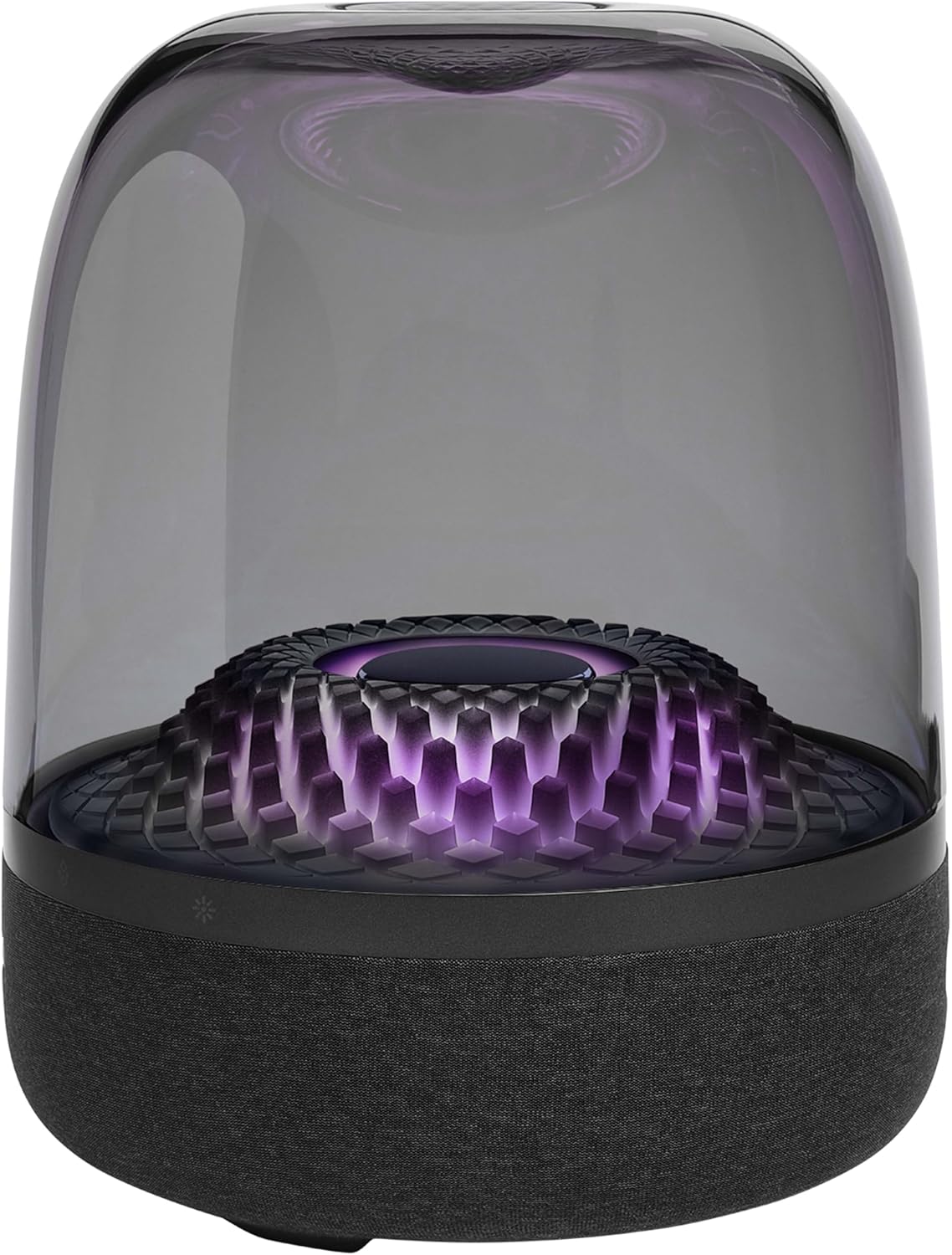 Harman Kardon Aura Studio 4, Enceinte Bluetooth avec dôme Transparent et Jeu de lumière à thème, Design élégant et Son Exceptionnel sur 360 degrés, en Noir