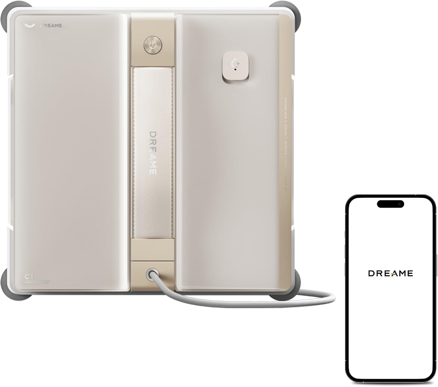 C1 Robot Laveur de Vitres, Puissance d'Aspiration de 5 500 Pa, Protection et Sécurité Fiables, Technologie CornerClean, Nettoyage Humide Minutieux, Technologie à Double Jet