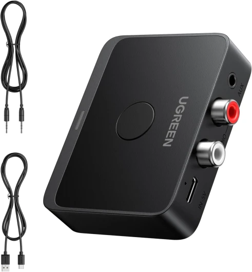 Récepteur Bluetooth 6.0 LDAC Adaptateur Audio Bluetooth pour Chaîne HiFi EDR Technologie avec 2RCA et 3.5mm Double Connexion Haut-Parleur Amplificateur Phone Faible Latence
