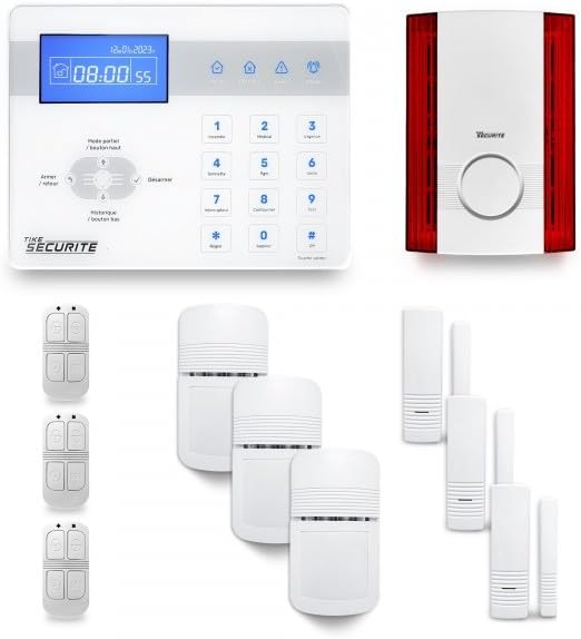 Alarme maison sans fil ICE-Bi 3 à 4 pièces mouvement + intrusion + sirène extérieure - Compatible Box internet