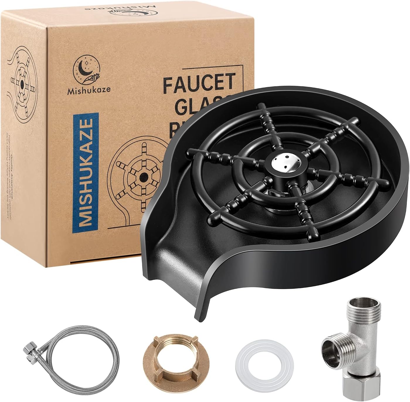 Rince Verr Evier Automatique, Mishukaze Lave Verre Evier de Cuisine, Accessoire Evier Cuisine pour le Logement, le Bar et le Restaurant - Nettoyage du Biberon - 10 Ans de Garantie