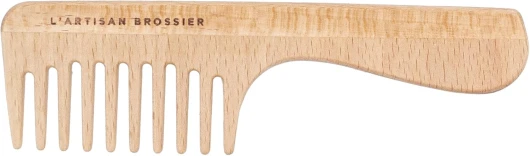 L'Artisan Brossier - Peigne en bois de hêtre avec manche - Fabriqué en France