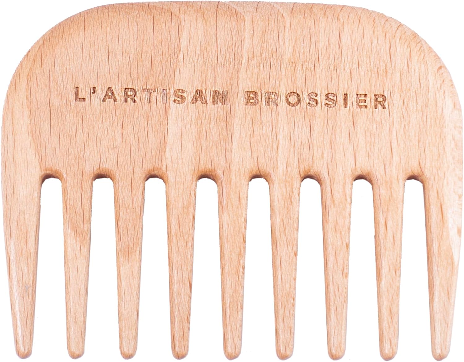 L'Artisan Brossier - Peigne Afro en bois de hêtre - Fabriqué en France