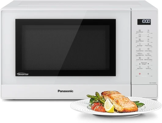 NN-GT45KWSUG Four Micro-Ondes Gril et Plateau Tournant en Verre, 31L, 1000W, Technologie Inverter, 24 Programmes Auto, Décongélation, 7 Niveaux de Puissance, Minuterie, Affichage LED, Blanc Blanc Gril + Micro-ondes