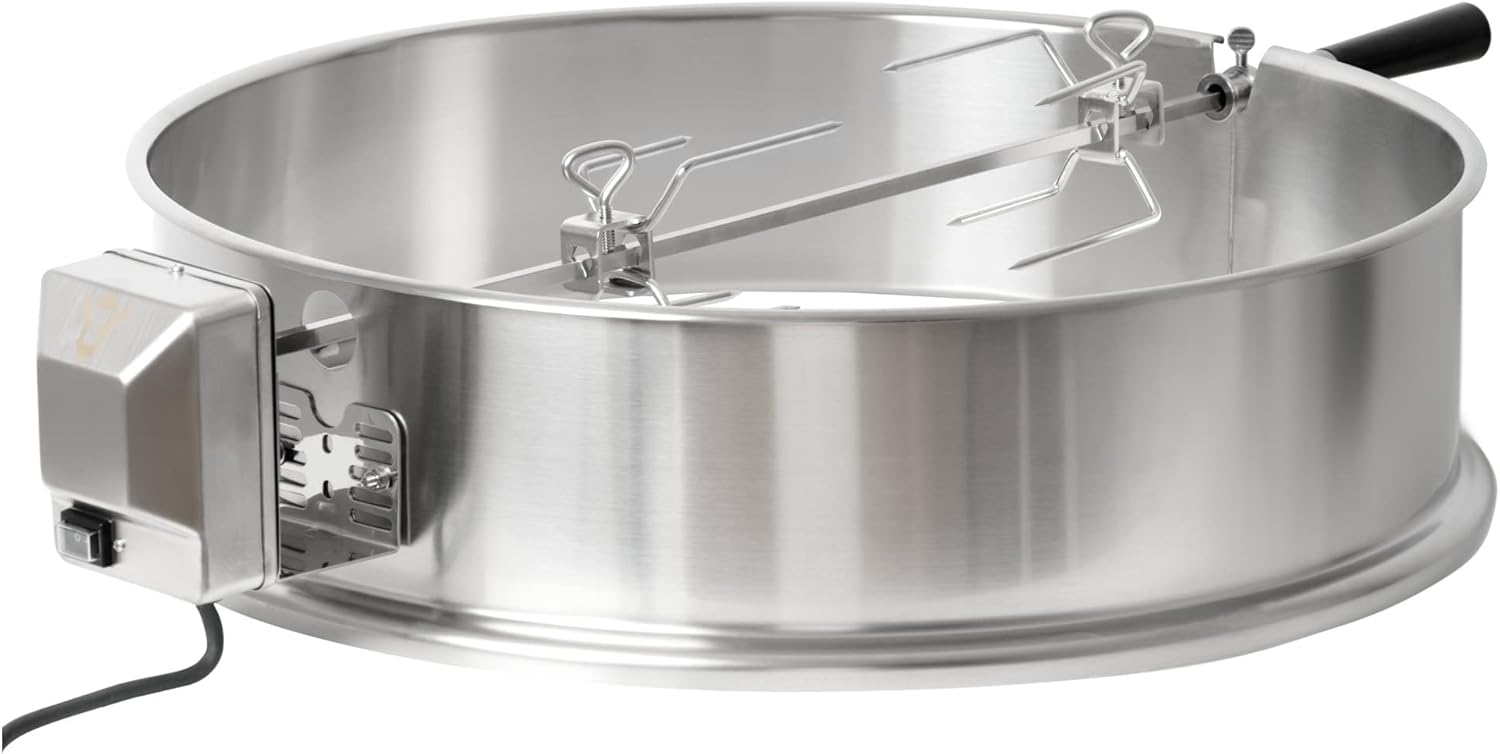 BBQ-TORO Kit de tournebroche Electrique en Acier Inoxydable pour Barbecue sphérique de 57 cm, rôtissoire pour Barbecue, Grill